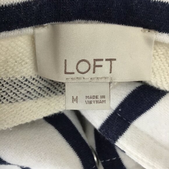 LOFT Draw String Long Sleeve Striped Jacket Top Sz M/L - Picture 4 of 11